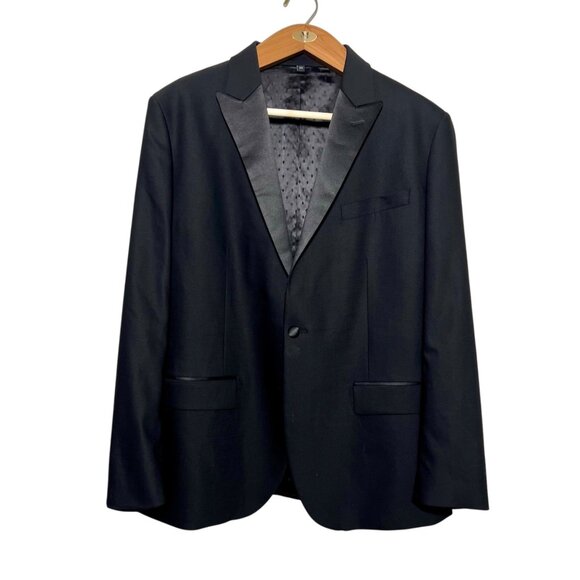 Bonobos Empire Stretch Tuxedo Jacket Slim Fit Black Wool Formal Event Suit 46R - Picture 1 of 16